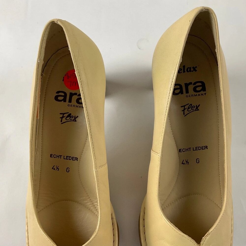 Ara brand, beautiful genuine leather shoes pumps, beige color, size 7 US (37 EU) - Picture 5 of 6